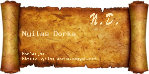 Nyilas Dorka névjegykártya